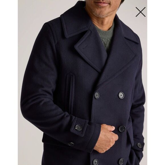 Quince Italian Wool Peacoat Cadet Blue Men's Large NWT - Picture 6 of 16